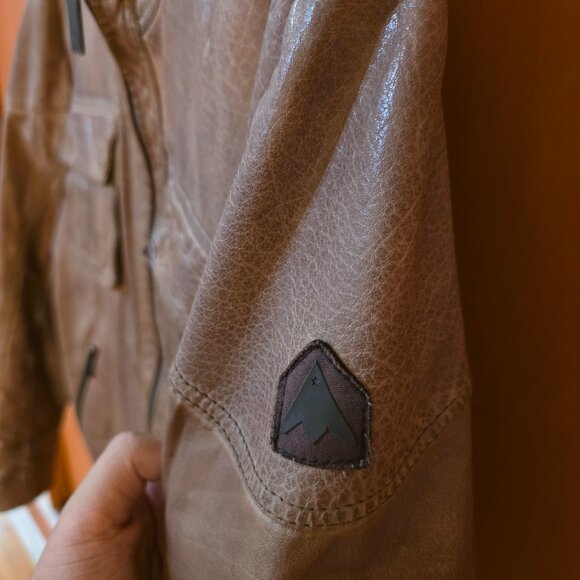 Top Gun Brown Leather Jacket - Picture 6 of 6